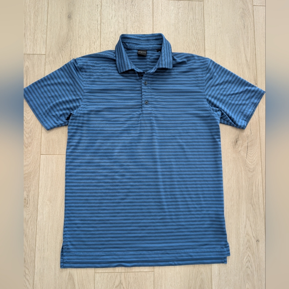 Dunning Golf Striped Performance Polo Shirt.